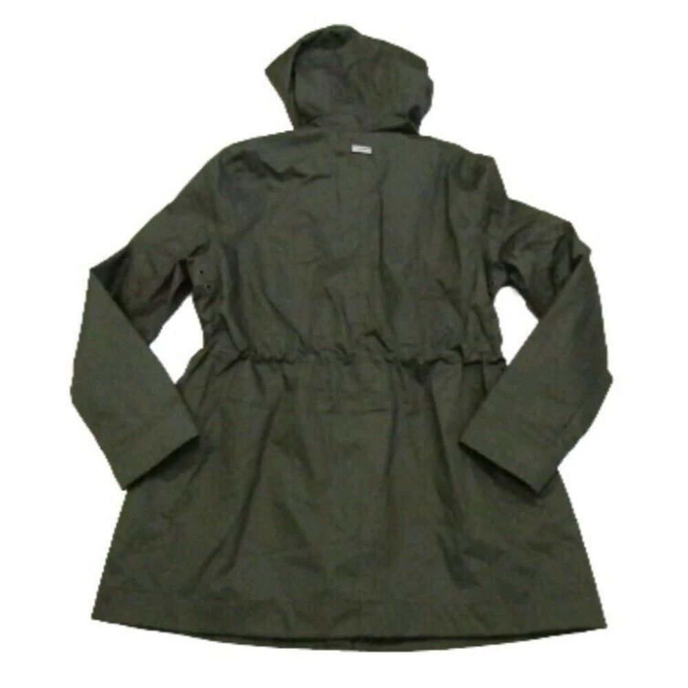 HUNTER Women's S Cotton Smock Hooded Rain Jacket Water Resistant Olive Green NEW - Picture 12 of 16